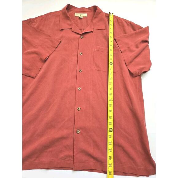 Tommy Bahama 100% Silk Short Sleeve Button Down Shirt Mens Size XL Red - Picture 3 of 12
